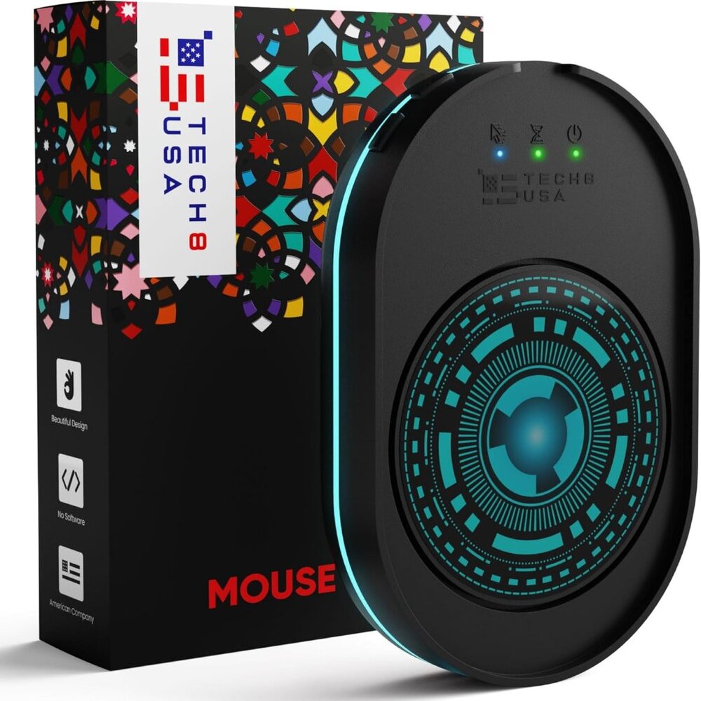 TECH8 USA Mouse Mover Device, Undetectable Mouse Jiggler for Laptops, PC